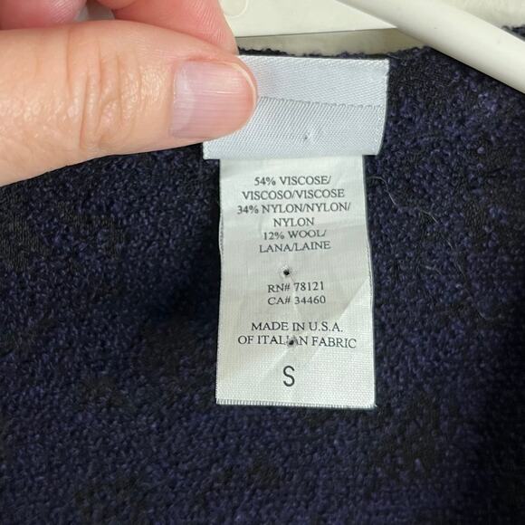 Eileen Fisher Blazer Small Textured Navy Single Button Old Money Luxury Quality - Picture 4 of 9